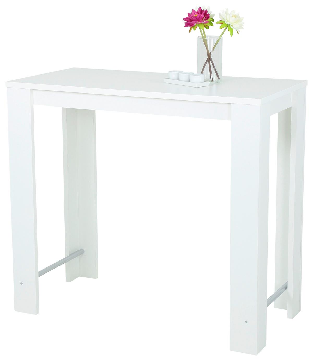 BARTISCH FRIEDA T - Weiß, MODERN, Holzwerkstoff/Metall (120/58/108cm) - MID.YOU