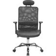 Chefsessel in Schwarz mit Netzspannung - Schwarz, MODERN, Holz/Holzwerkstoff (63,5/112-120/63,5cm) - MÖMAX modern living