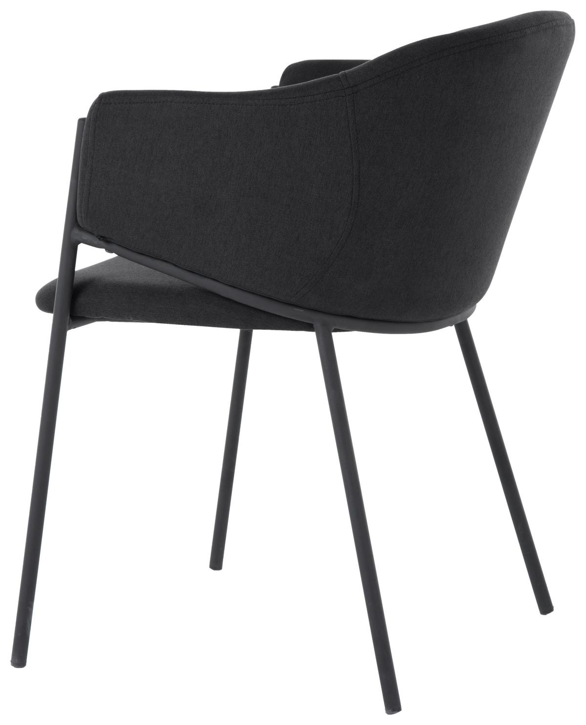 KRZESŁO Z PODŁOKIETNIKAMI CHRIS - czarny, Modern, metal/drewno (53/77/60cm) - MID.YOU