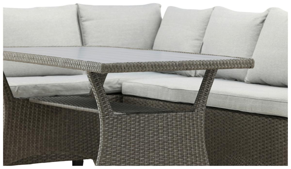 Dining-Loungeset Brentwood Grau - Grau, KONVENTIONELL, Kunststoff - Gardenson