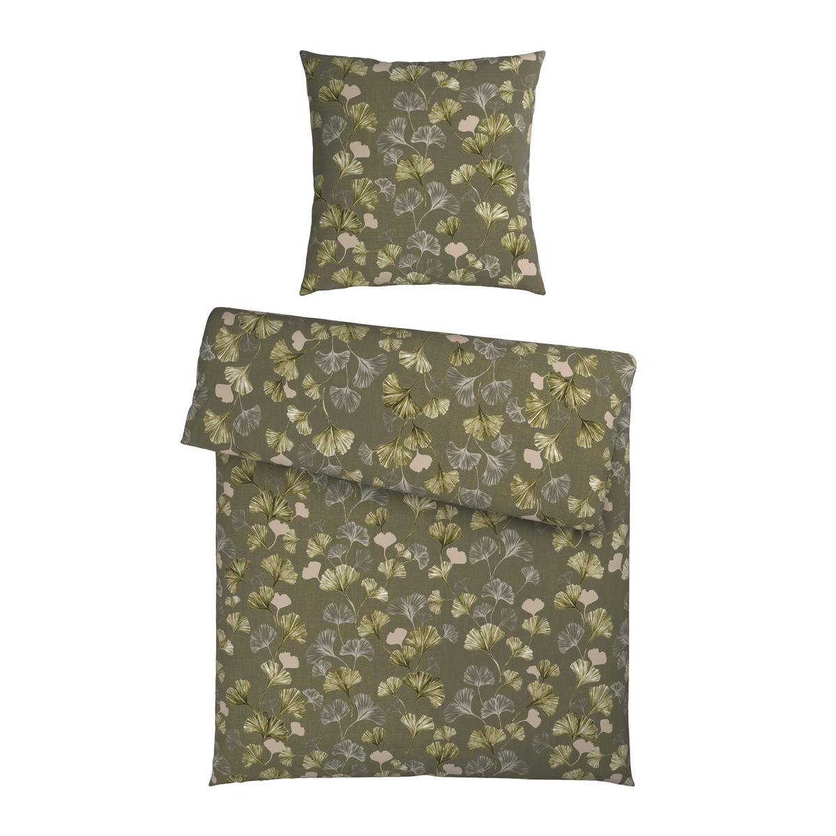 Bettwäsche Yuki XL Grün/Grau ca. 155x220cm - Grün, MODERN, Textil (155/220cm) - Mömax