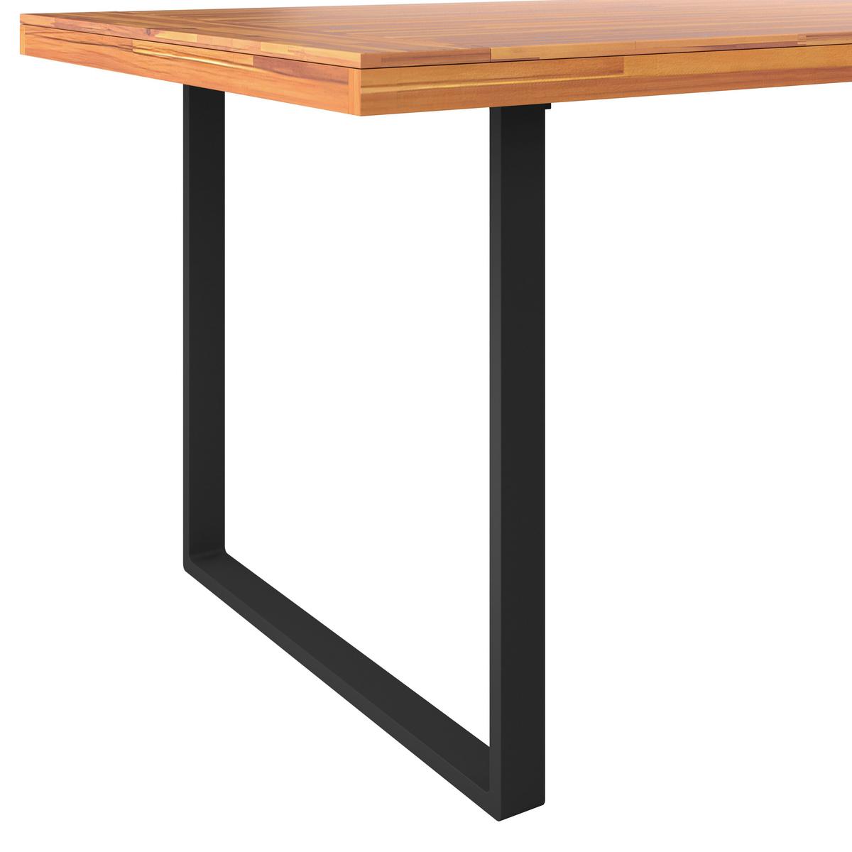 Gartenset Alina Schwarz Akazie Outdoorgewebe - Dunkelgrau/Schwarz, Modern, Holz/Textil (180/77/90cm) - Bessagi Garden