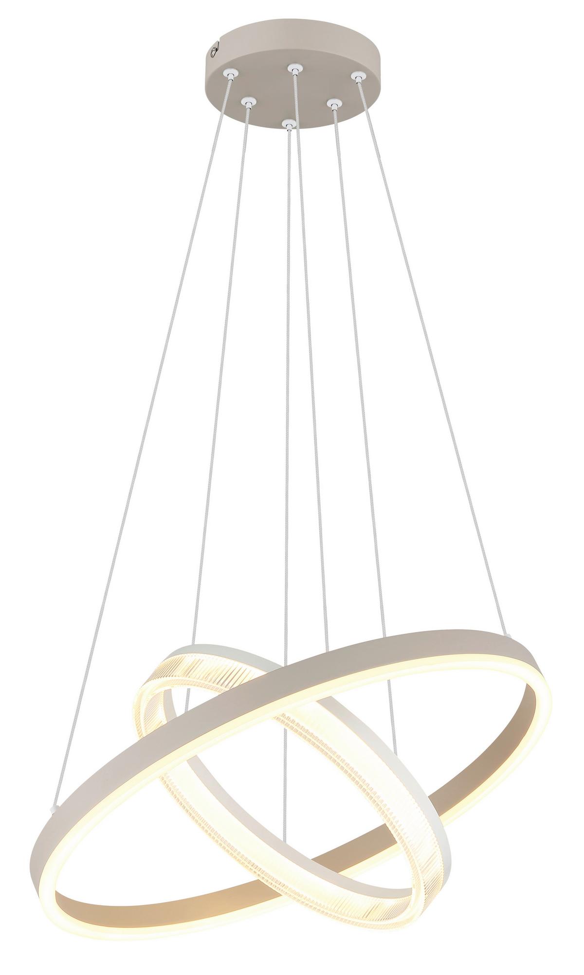 Led-hängeleuchte 48046h1 Zara - Sandfarben/Weiss, Design, Kunststoff/Metall (50/150cm) - Globo