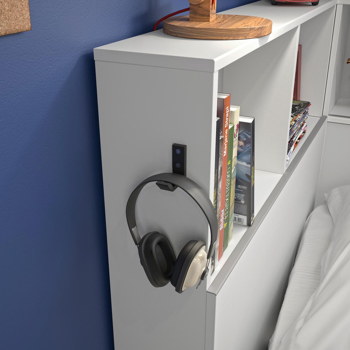 Postelja S Predalom Erwan, Bela, 90x200cm - bela, Moderno, leseni material (90/200cm) - MID.YOU