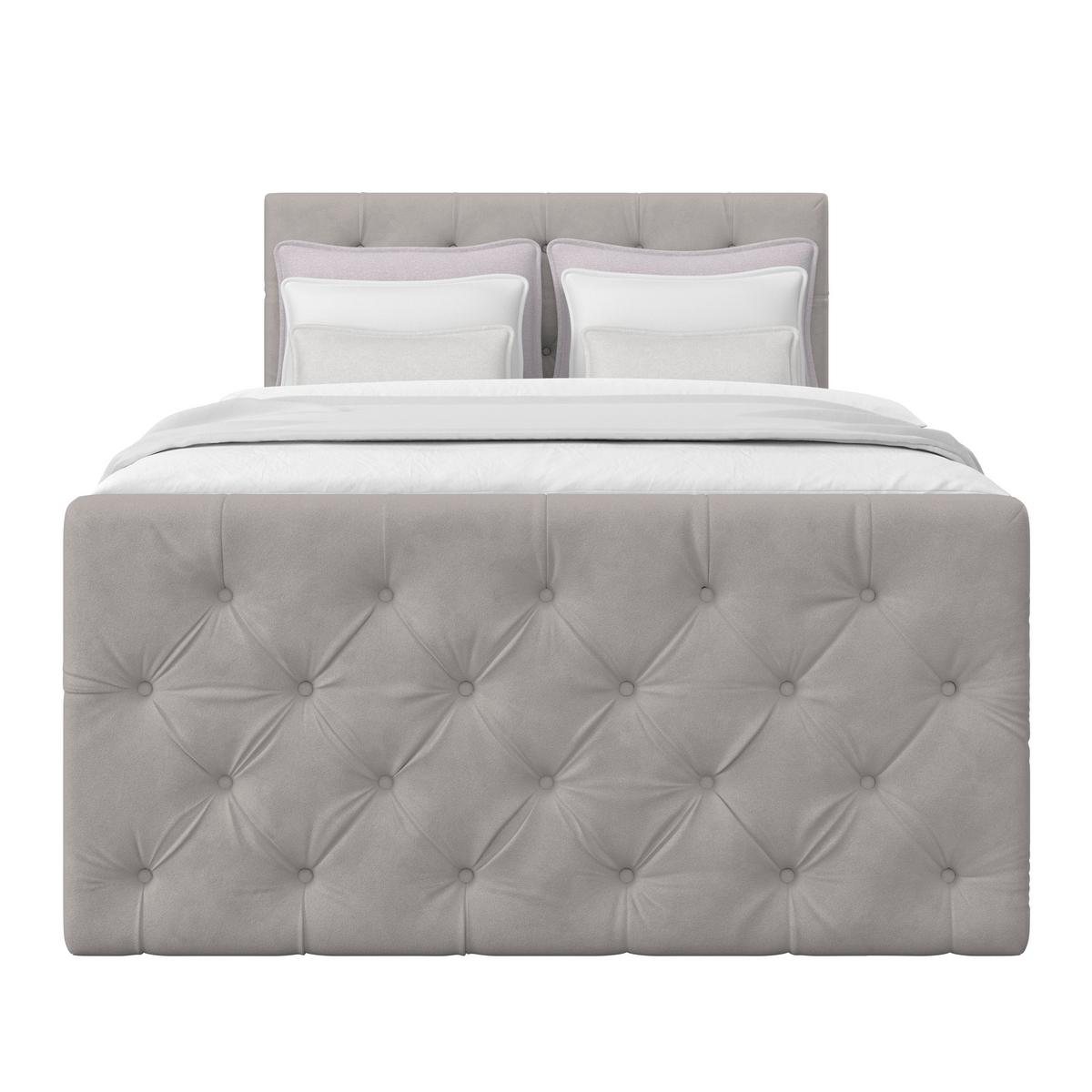 Boxspring Krevet Elio - srebrne boje/bež, Romantično / ladanjski, tekstil/plastika (140/200cm) - Modern Living