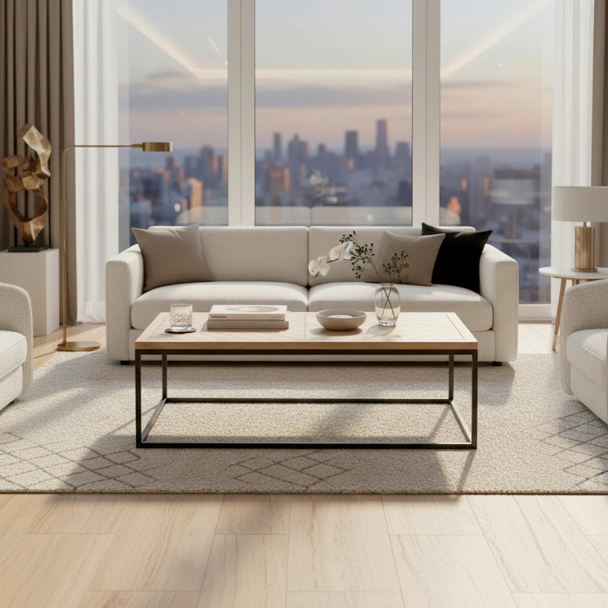 Couchtisch Catalina Eichefarben MDF - Eichefarben/Schwarz, MODERN, Holz/Holzwerkstoff (120/60/40cm) - Bessagi Home