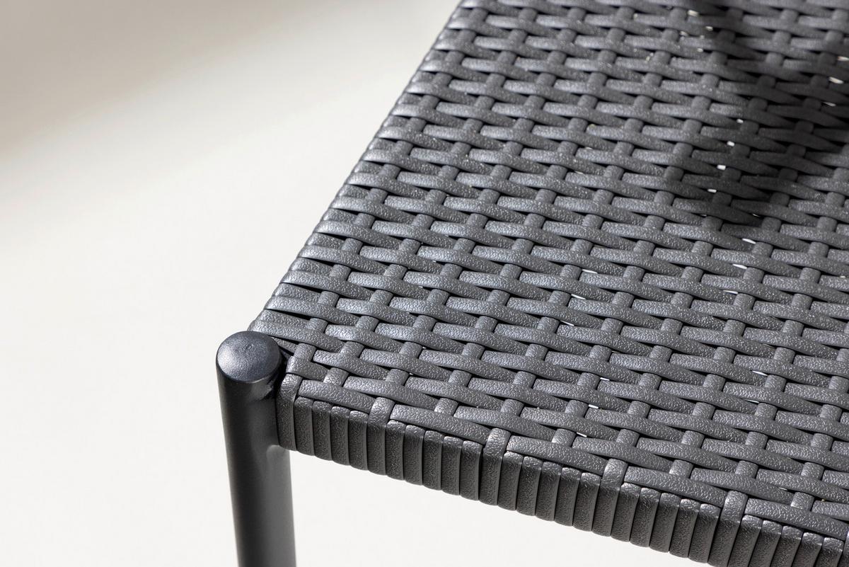 Gartenstuhl 6er-Set Stina ca. 47x79,5x49 cm Schwarz - Schwarz, KONVENTIONELL, Kunststoff/Metall (47/79,5/49cm) - Gardenson