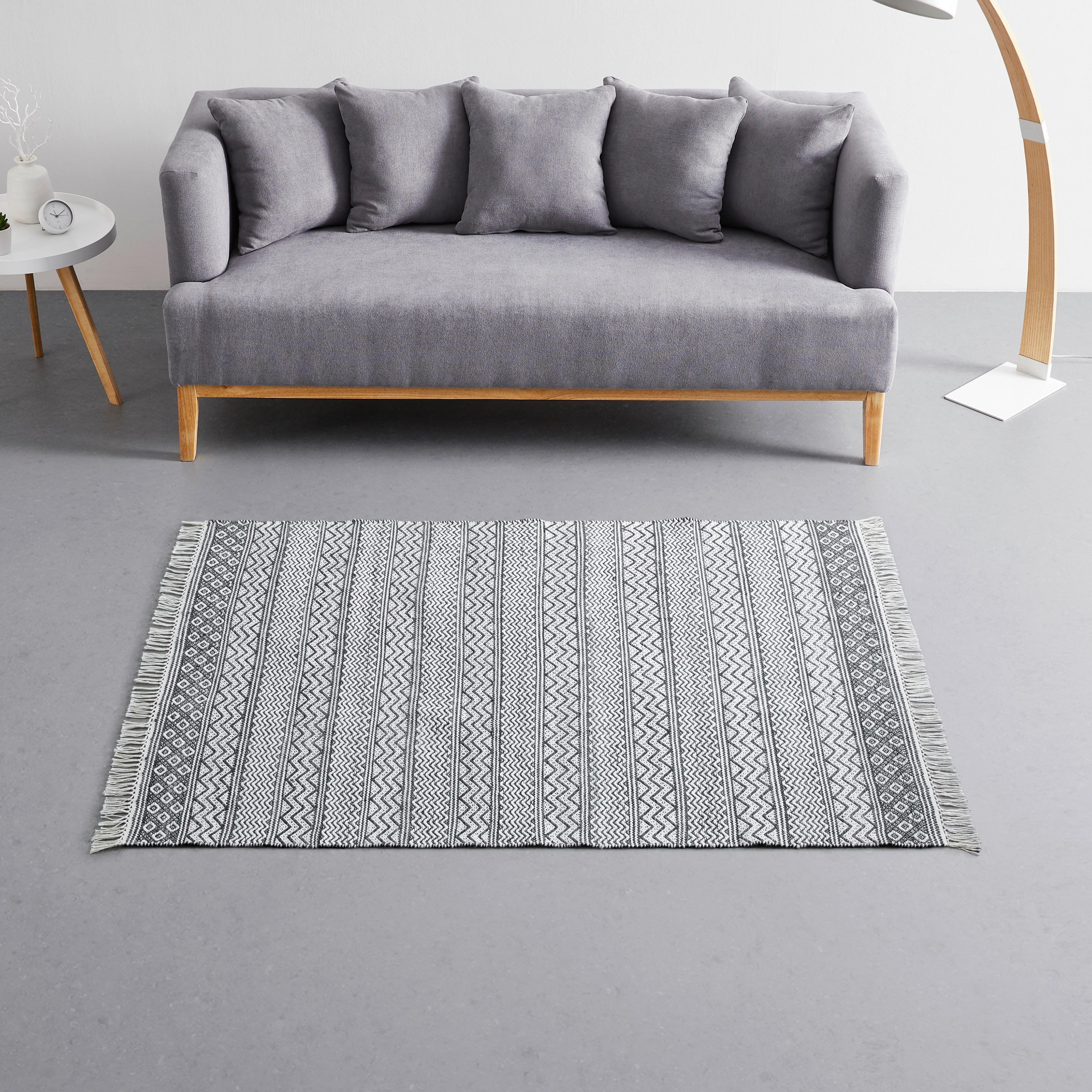 Covor țesut de mână OSSI - alb/negru, Modern, textil (120/170cm) - Modern Living