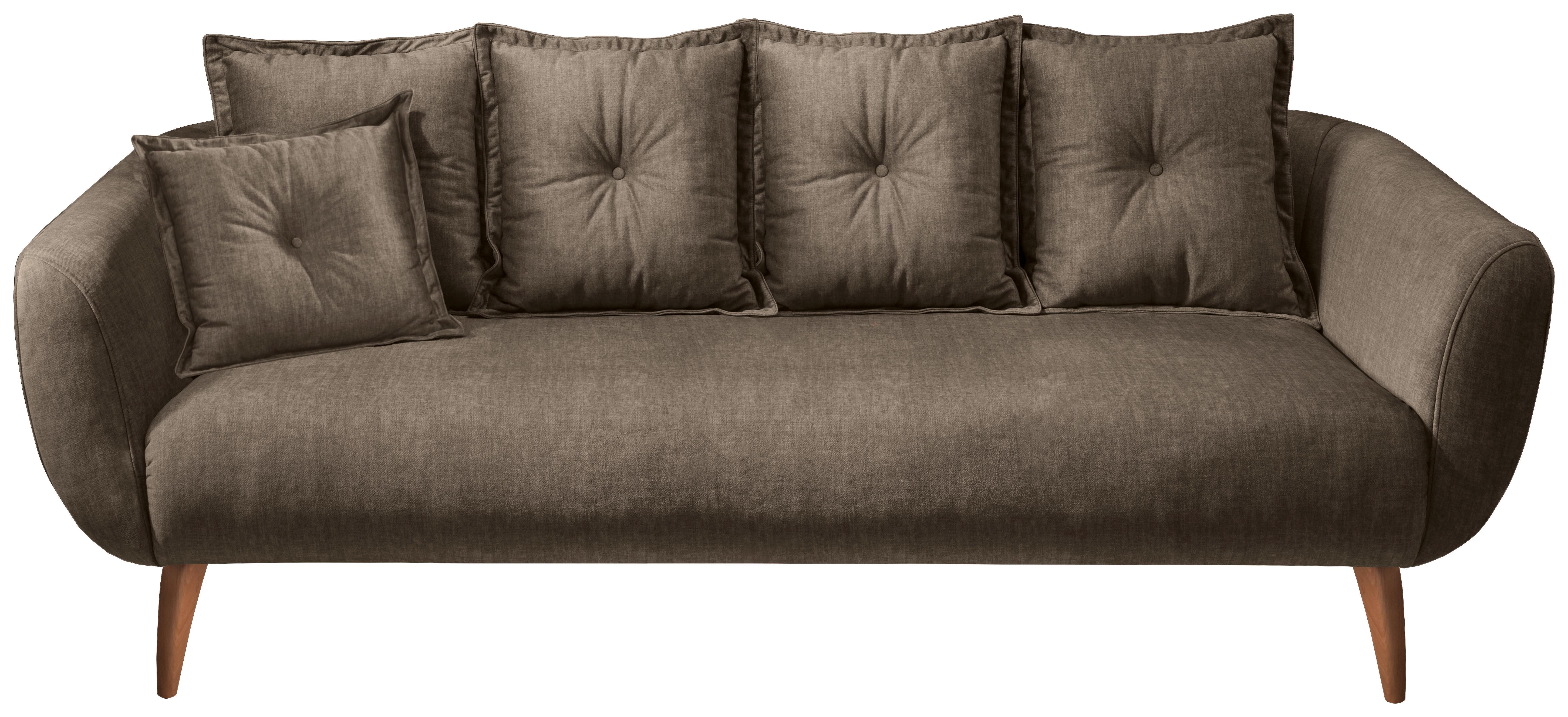 3-Sitzer-Sofa Baggio Braun Velours - Buchefarben/Braun, MODERN, Holz/Textil (236/94/103cm) - Livetastic