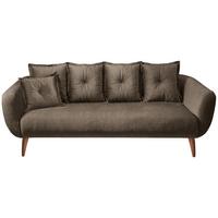 3-Sitzer-Sofa Baggio Braun Velours - Buchefarben/Braun, MODERN, Holz/Textil (236/94/103cm) - Livetastic