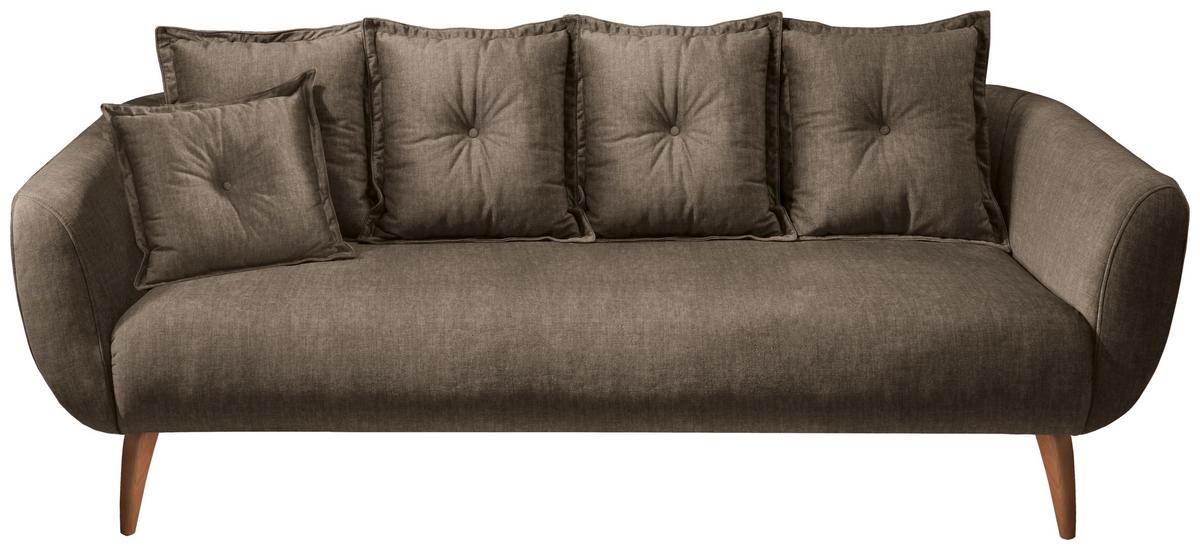 3-Sitzer-Sofa Baggio Braun Velours - Buchefarben/Braun, MODERN, Holz/Textil (236/94/103cm) - Livetastic