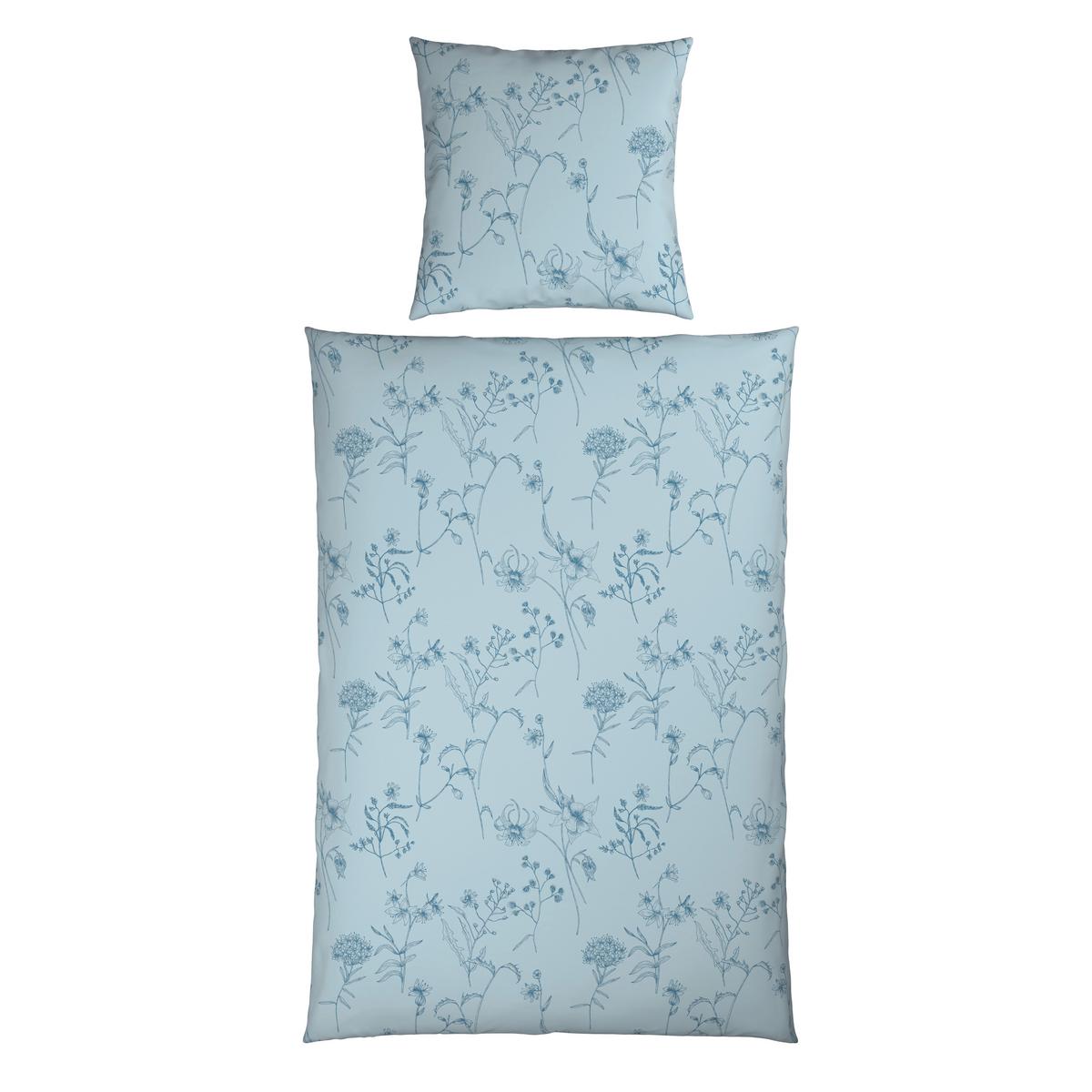 Bettwäsche Nature Romy Blau/Hellblau ca. 135x200cm - Blau/Hellblau, Textil (135/200cm) - Mömax