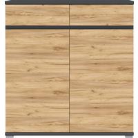 SZAFKA NA BUTY GW-LISSABON - kolor dębowy/antracytowy, Design, materiał drewnopochodny/tworzywo sztuczne (96/103/40cm)