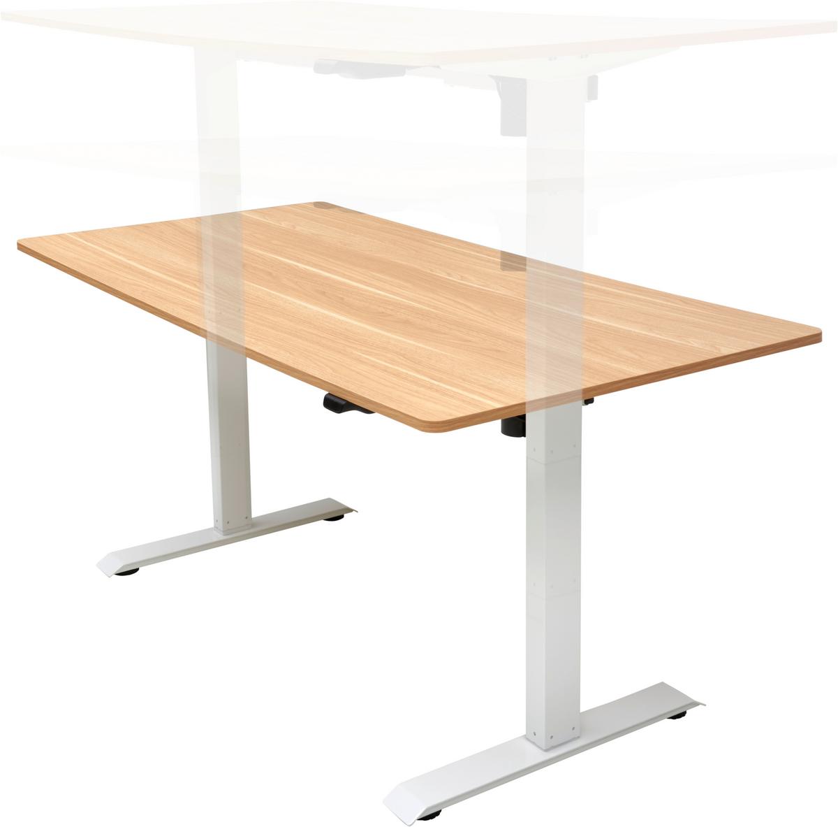 BIURKO ALGHERO - kolor dębowy/biały, Modern, materiał drewnopochodny/metal (160/73-123/80cm) - Livetastic