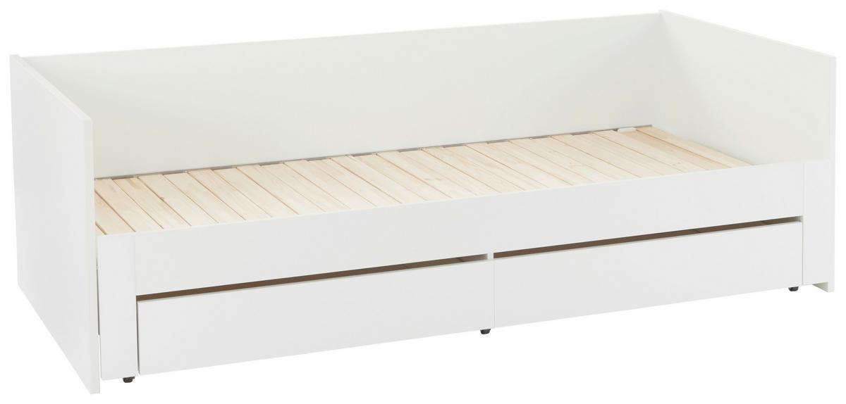 Raztegljiva Postelja Jan, Bela, 90-180x200 - bela, Konvencionalno, les (98-184,4/67/204,4cm)