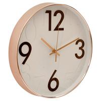 Wanduhr Clock Ø 30 Cm Rose Gold White - Weiss/Roségold, Glas/Kunststoff (30/30/4,3cm)