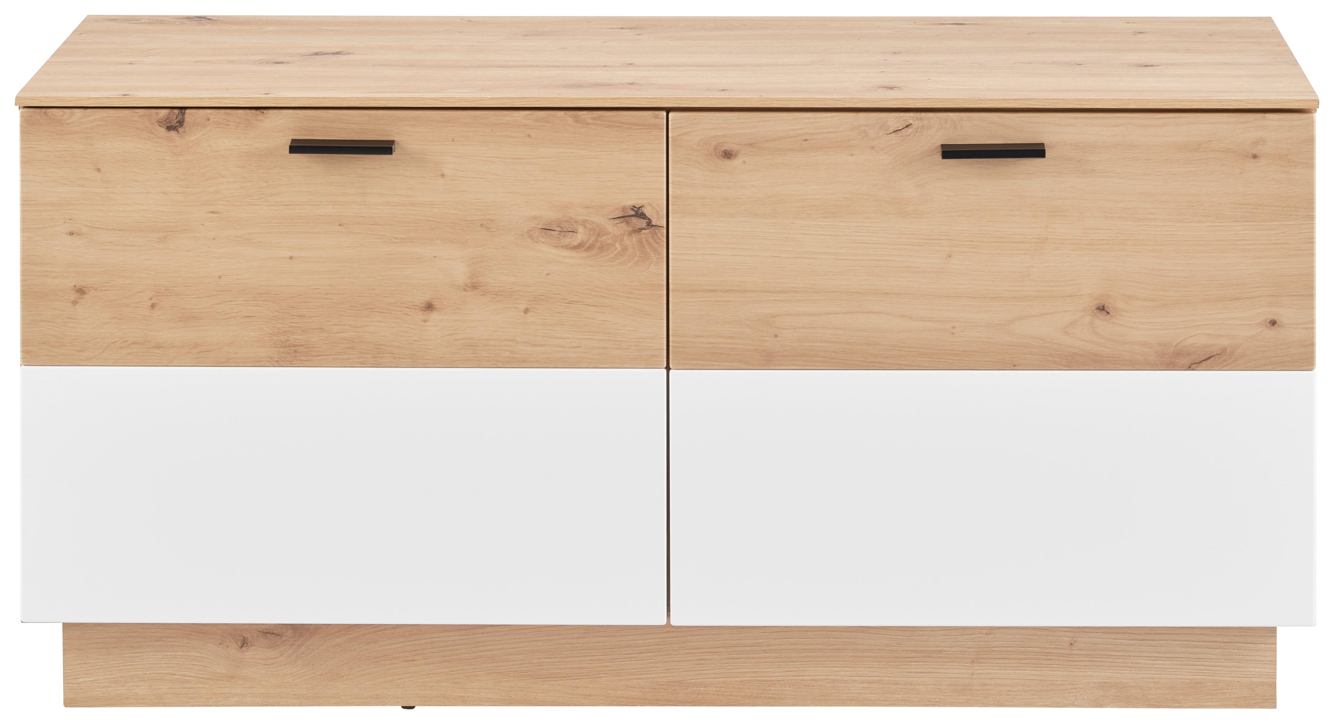 Klupa Tonale - bijela/hrast Artisan, Konvencionalno, drvni materijal/plastika (106,5/53,6/40cm) - Modern Living