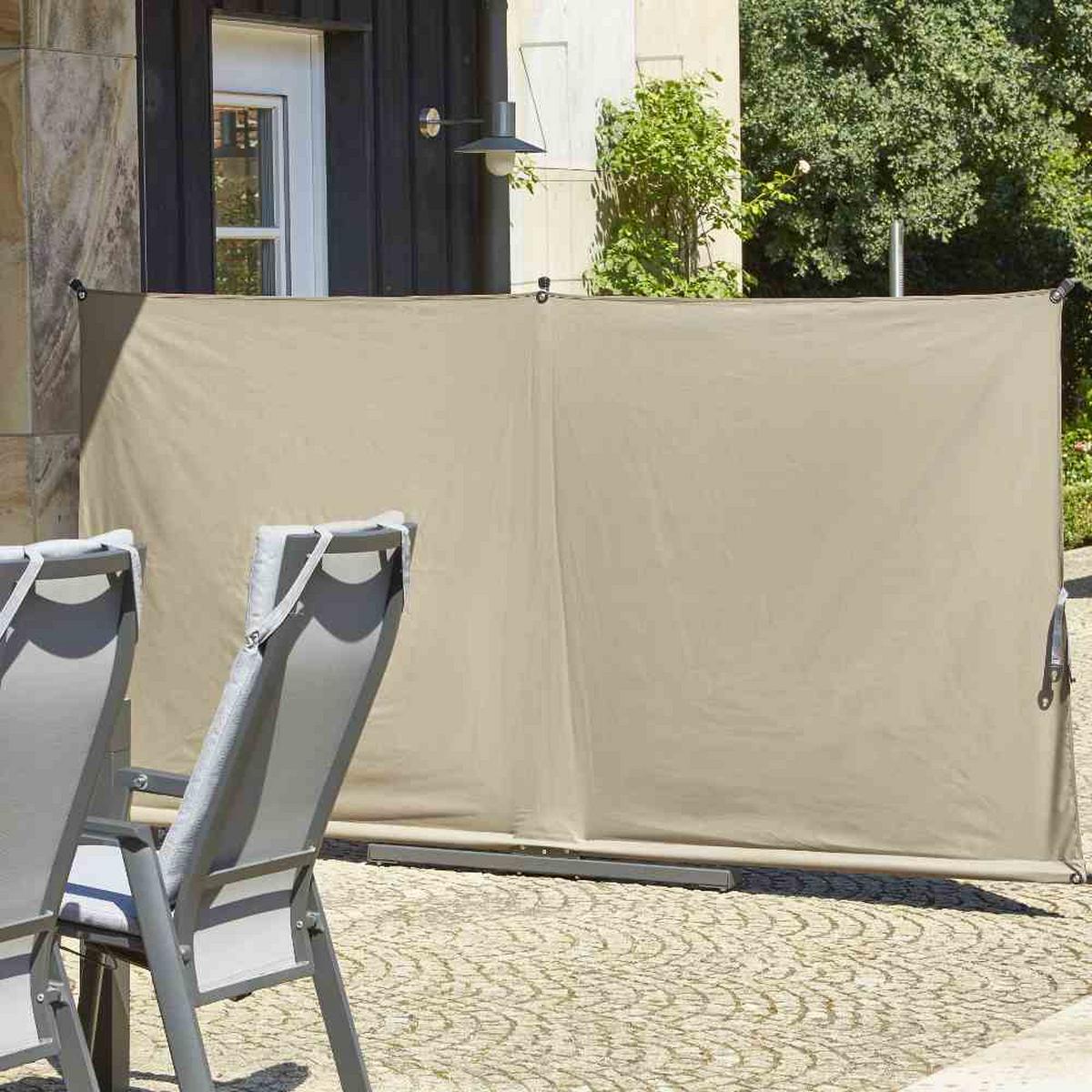 Sichtschutz Anthrazit/Taupe BH 280 x150 cm - Taupe/Anthrazit, KONVENTIONELL, Textil/Metall (280/150cm) - Siena Garden