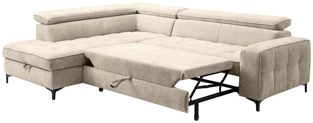 Kutna Garnitura Talia - cappuccino/crna, Basics, tekstil/metal (203/70-90/251cm) - Modern Living