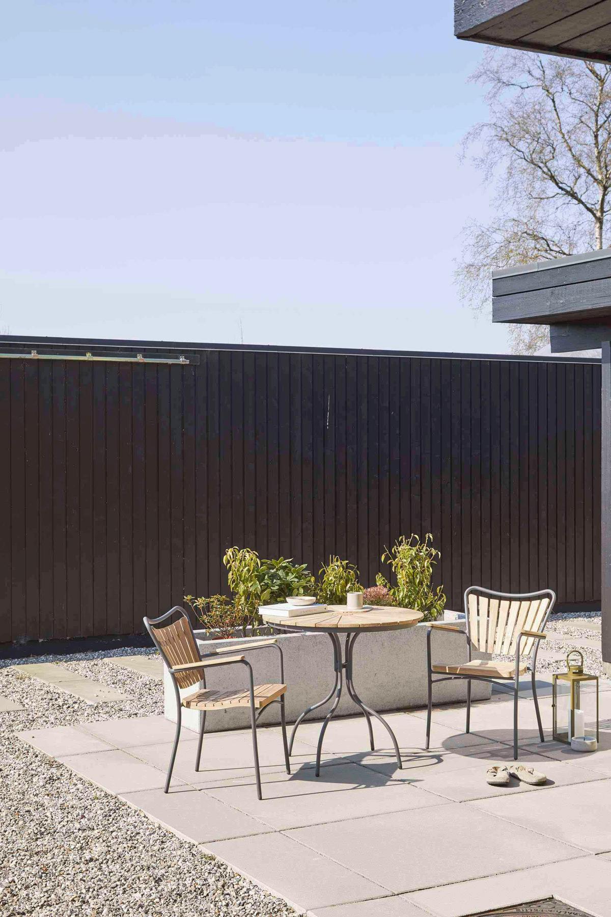 Gartentisch Ellen - Anthrazit/Teakfarben, Konventionell, Holz/Metall (80/80/74cm) - Gardenson