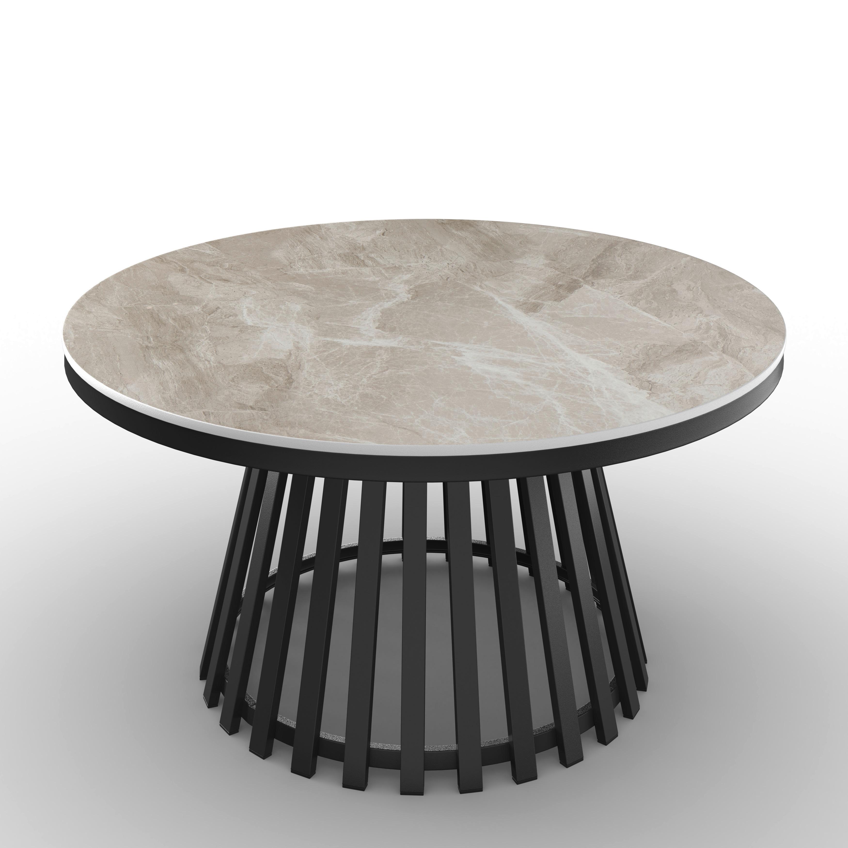 SOFFBORD PELA - grå/svart, Modern, metall/trämaterial (90/45cm) - Bessagi Home