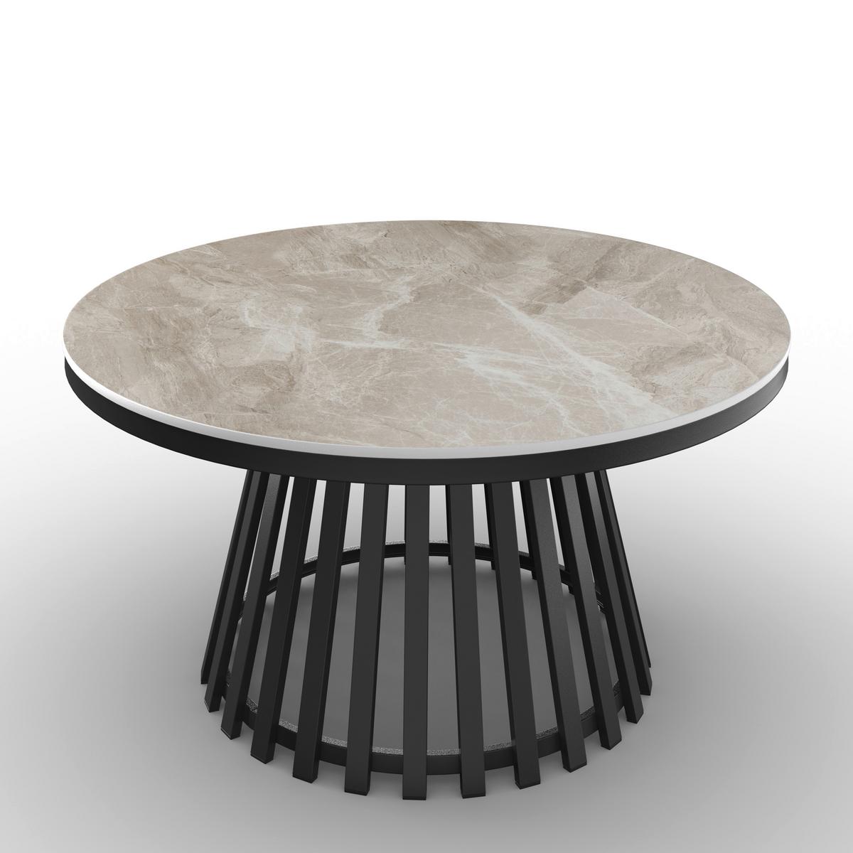 Couchtisch Pela Grau MDF - Schwarz/Grau, MODERN, Holzwerkstoff/Stein (90/90/45cm) - Bessagi Home