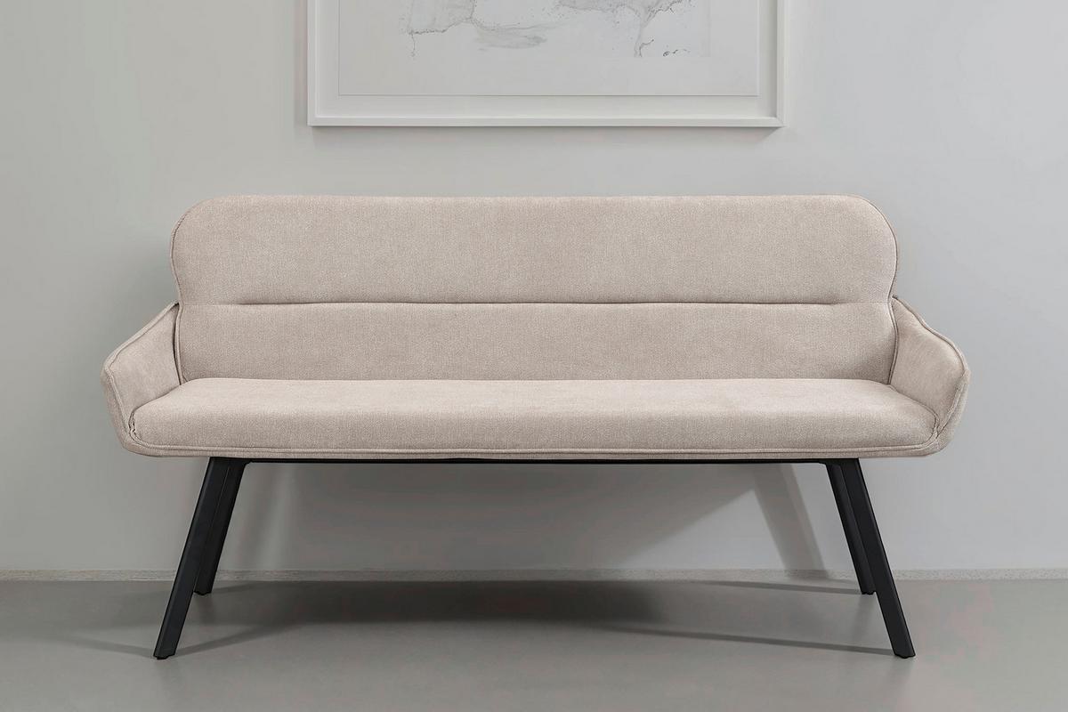 SITZBANK RICO - Taupe/Schwarz, MODERN, Textil/Metall (160/90/62cm) - MID.YOU