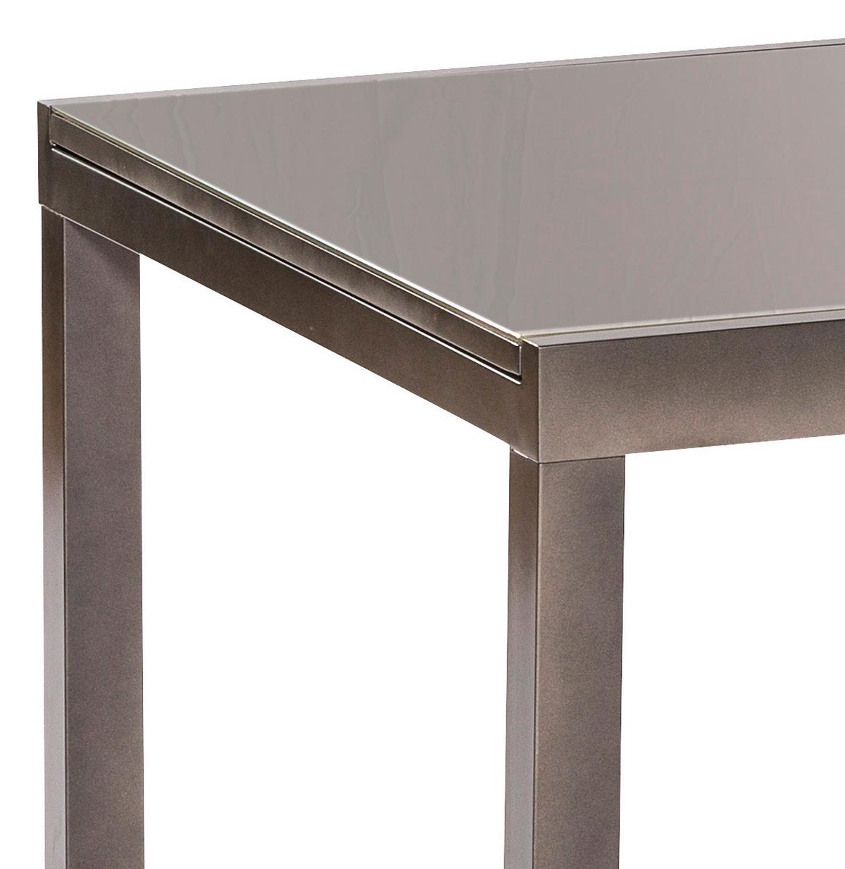 Raztegljiva Vrtna Miza Ambia, Aluminij, Steklo, 150-220x90 - siva/barve grafita, Konvencionalno, kovina/steklo (150-220/90/75cm) - Gardenson