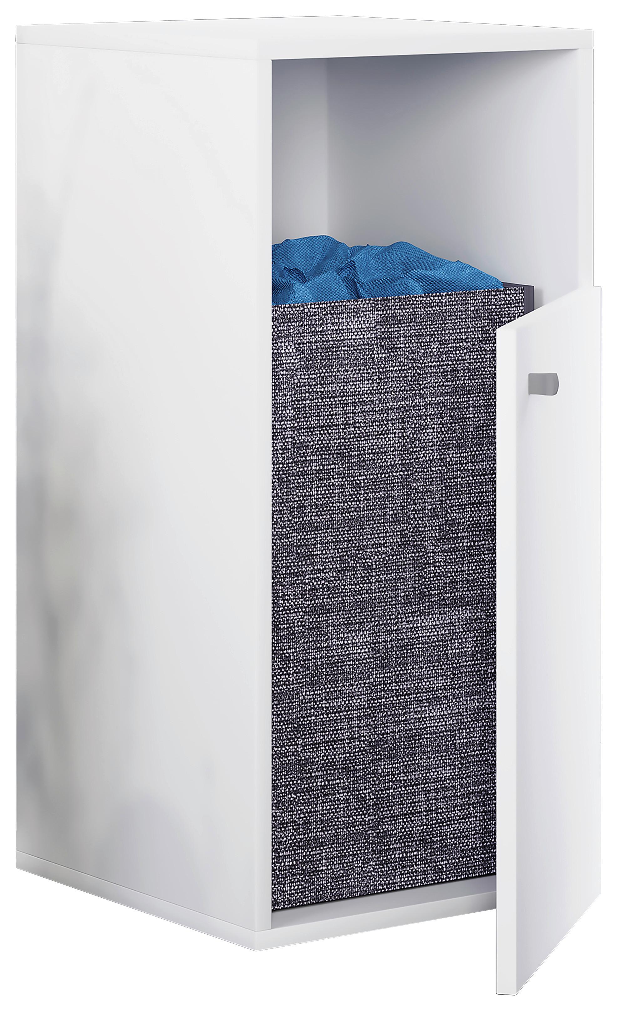 Spodnja Omarica Dreso, Bela - srebrne barve/bela, Moderno, umetna masa/leseni material (40/74/39cm) - MID.YOU