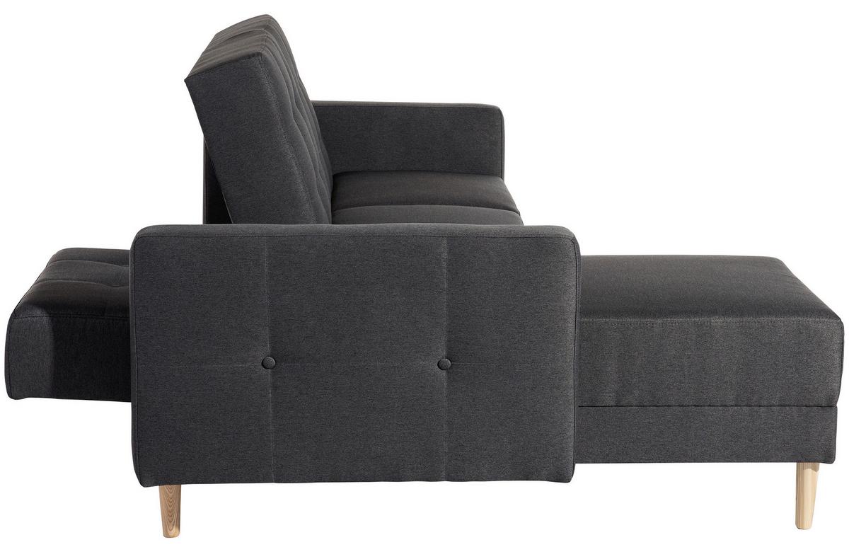 ECKSCHLAFSOFA EASY RELAX - Eschefarben/Graphitfarben, MODERN, Holz/Textil (223/152cm) - Max Winzer