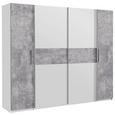 Kombischrank Weiß/Hellgrau - Hellgrau/Alufarben, KONVENTIONELL, Holzwerkstoff/Kunststoff (231/191/62cm) - MODERN LIVING