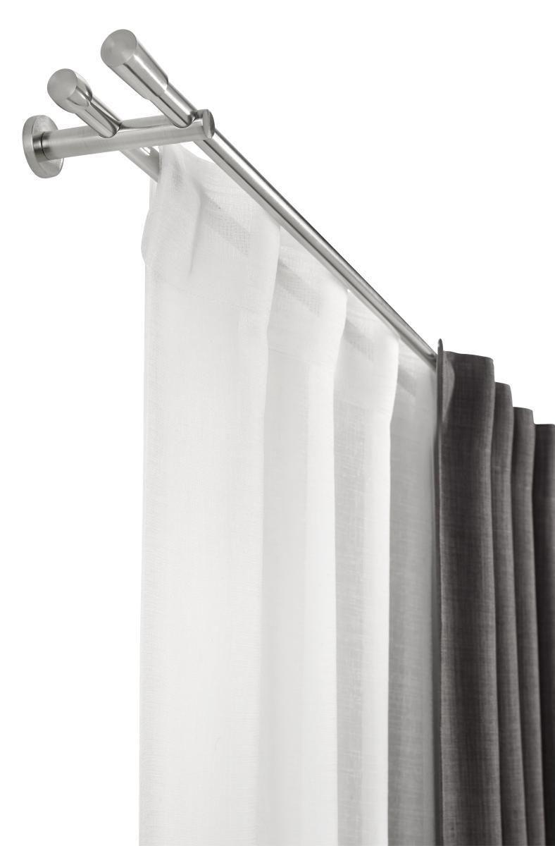 GARDINSTÅNG SET MARIE -AKT- - stålfärgad, metall (240cm) - Modern Living