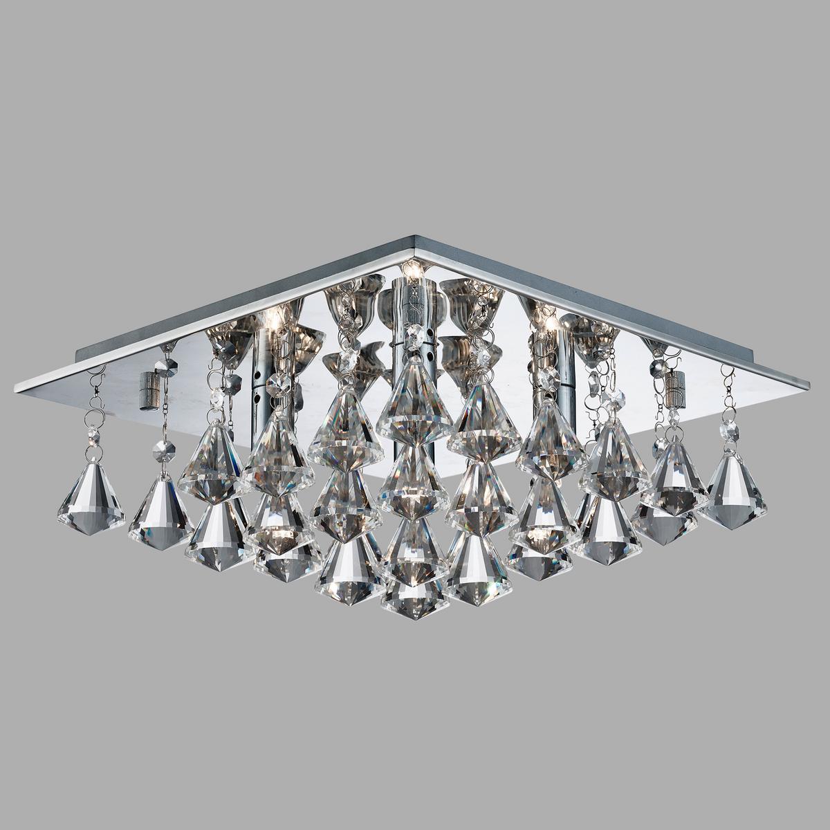 Mennyezeti Lámpa Hanna 4lt 7304-4cc - Design, üveg/fém (34/34/17cm)