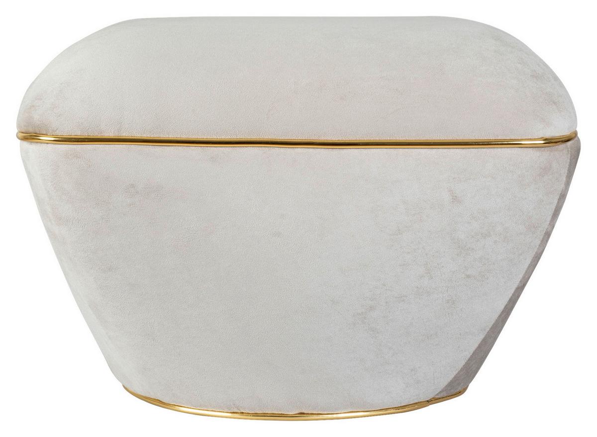 HOCKER CONTESSA 125 - Taupe/Goldfarben, Design, Textil/Metall (60/42,5cm) - Kayoom