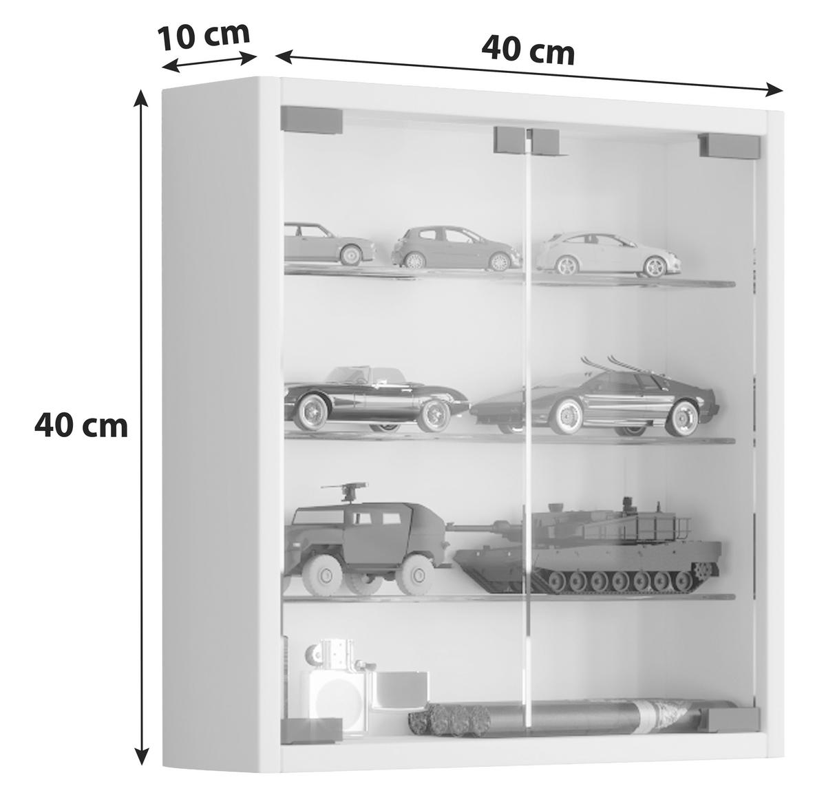Hängevitrine Mandosa S ca. 40x40x10 cm Buchefarben - Klar/Buchefarben, KONVENTIONELL, Glas/Holzwerkstoff (40/40/10cm) - MID.YOU
