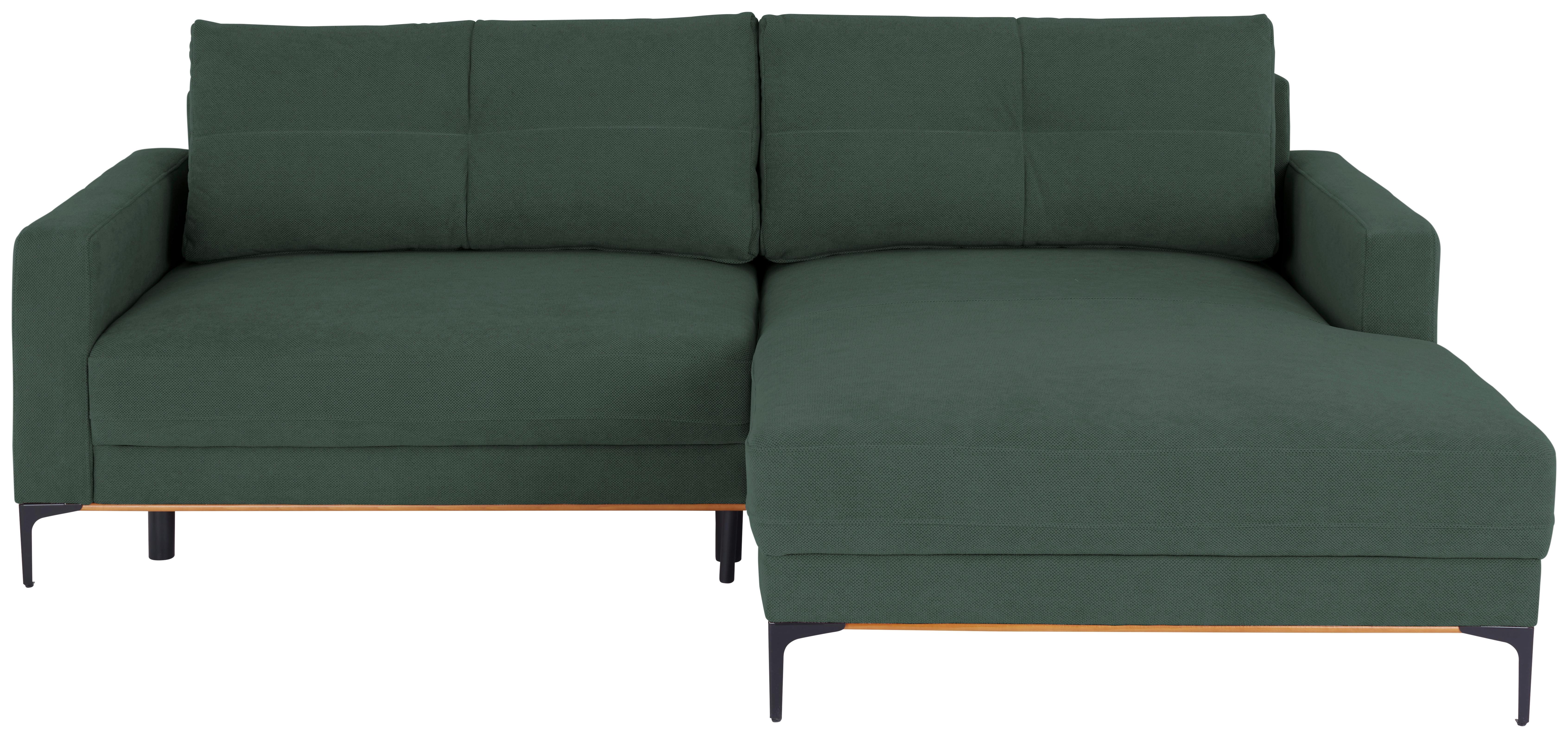 Kutna Garnitura Bergamo - šumska zelena/crna, Moderno, tekstil/metal (238/162cm) - Ondega