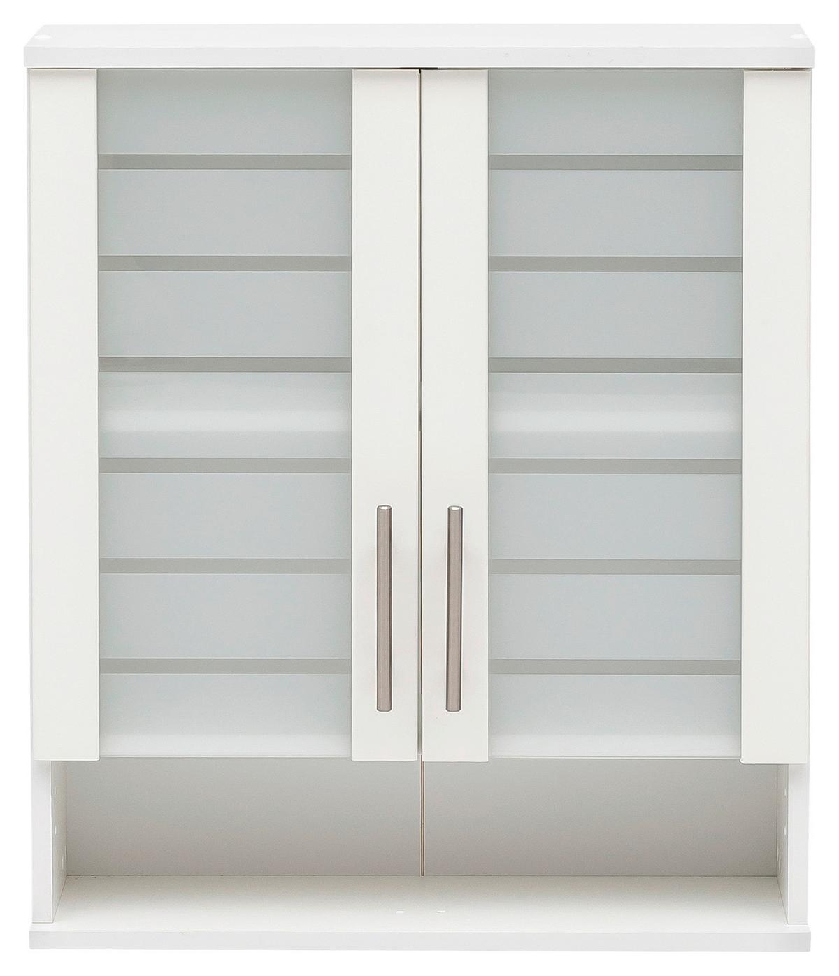 Hängeschrank Niko Weiß - Edelstahlfarben/Weiß, MODERN, Glas/Holzwerkstoff (59,8/70,8/20,5cm) - MID.YOU