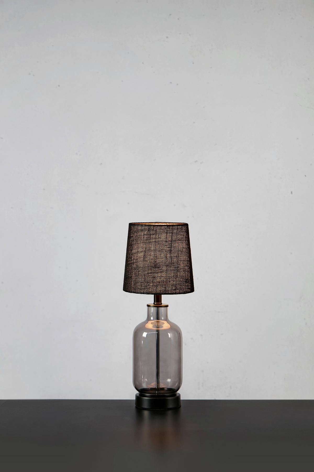 Tischleuchte Costero max. 40 Watt - Schwarz, Basics, Glas/Naturmaterialien (17/17/43cm) - Markslöjd