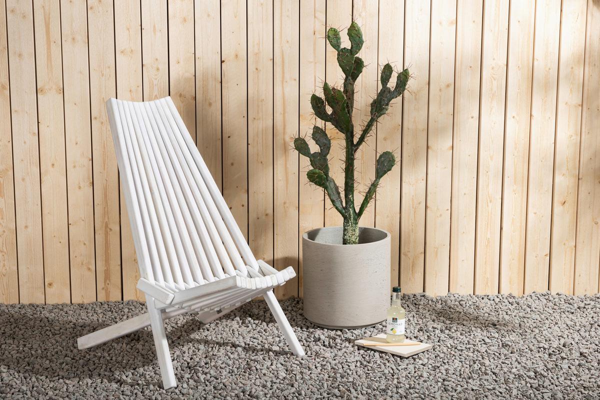 Strandsessel Asta ca. 57x79x73 cm Weiß - Weiß, KONVENTIONELL, Holz (57/79/73cm) - Gardenson