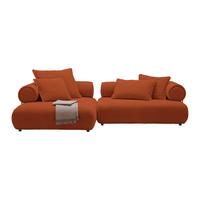 Wohnlandschaft Casimir Kupferfarben - Schwarz/Kupferfarben, LIFESTYLE, Kunststoff/Textil (180/310cm) - Premium Living