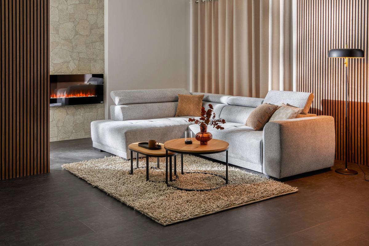 ZESTAW STOLIKÓW KAWOWYCH TROPEA -EXKLUSIV- - kolor dębowy/czarny, Konventionell, materiał drewnopochodny/metal (70/70/42cm) - Stylife