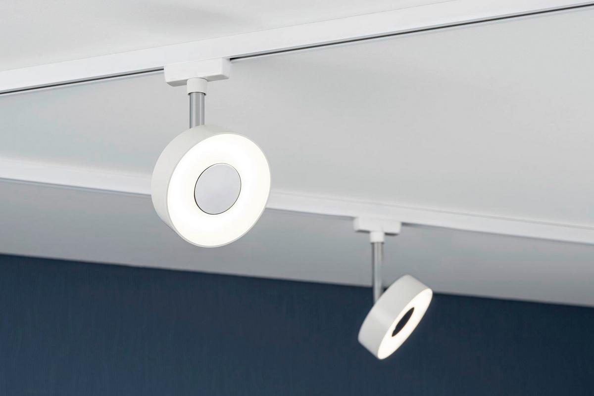 Schienensystem-Strahler Spot Circle max. 5 Watt - Chromfarben/Weiß, Basics, Kunststoff/Metall (9,8/14,7/5cm) - Paulmann