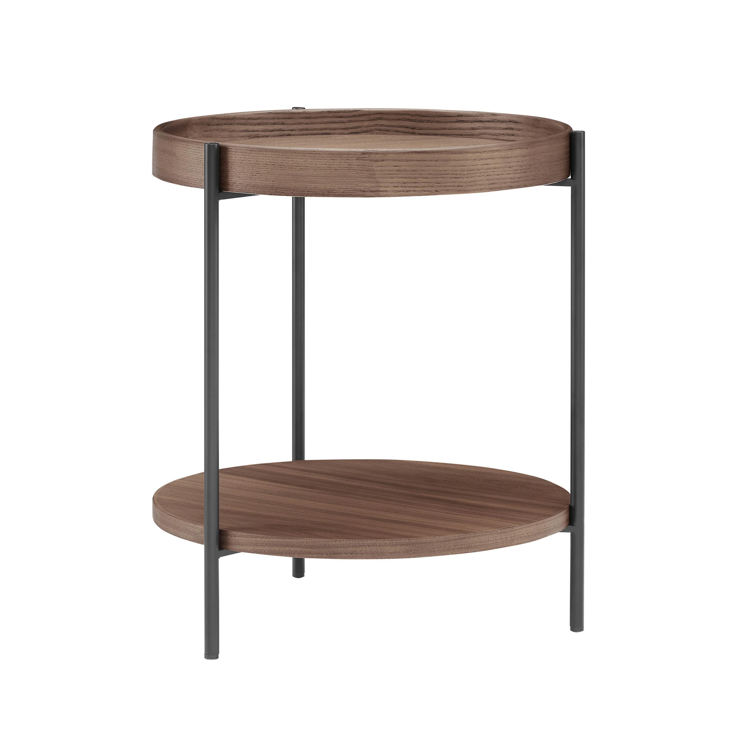 Mizica Rund, Barva Oreha - barva oreha/črna, Design, kovina/leseni material (44/49cm) - Livetastic