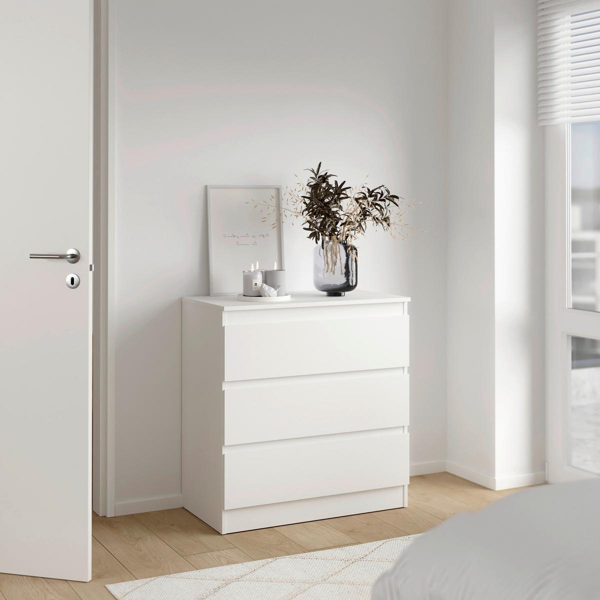 Kommode Mara Weiß Nachbildung - Weiß, KONVENTIONELL, Holz (77/80/42cm) - Mömax