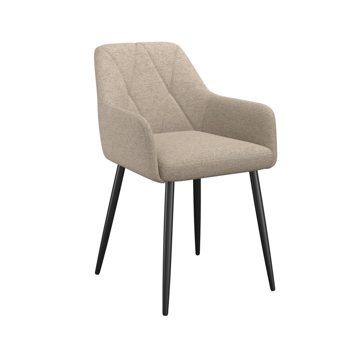 Naslanjač Hardy - črna/bež, Moderno, kovina/tekstil (57/86/64cm)