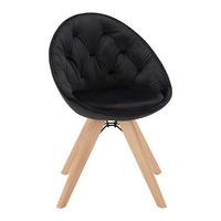 KRZESŁO DARIA - kolor bukowy/czarny, Modern, metal/drewno (57/80,5/59cm) - Bessagi Home