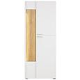 Highboard aus Eiche Massiv - Edelstahlfarben/Eichefarben, MODERN, Glas/Holz (63/165/40cm) - Premium Living Highboard aus Eiche Massiv - Edelstahlfarben/Eichefarben, MODERN, Glas/Holz (63/165/40cm) - Premium Living