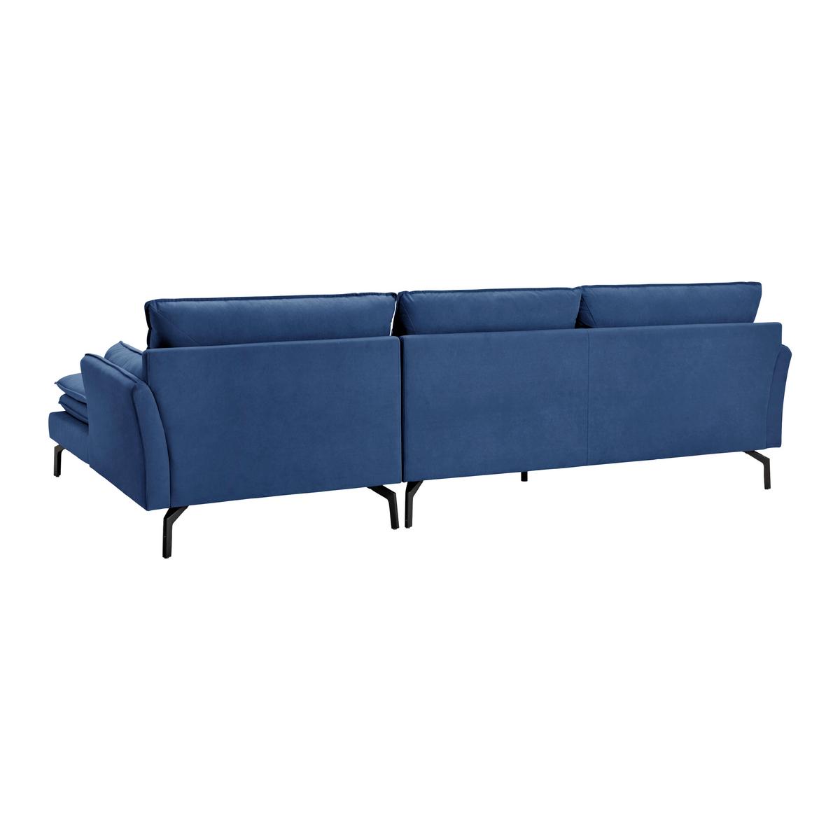 Sedežna Garnitura Lani, Iz Žameta - črna/temno modra, Moderno, kovina/tekstil (296/86/170cm) - Bessagi Home