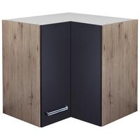 Eckoberschrank Anthrazit/Eiche - Edelstahlfarben/Eichefarben, MODERN, Holzwerkstoff/Metall (60/54/60cm) - FlexWell