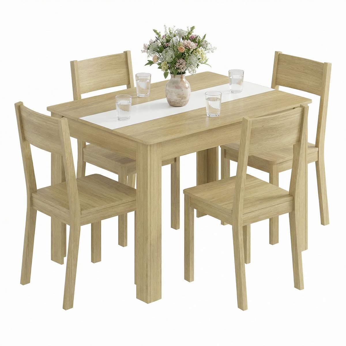 Esstisch Vcm Esstisch "disalo" 115x80 - Honigeiche/Weiss, Modern, Holzwerkstoff (115/80/75cm) - MID.YOU